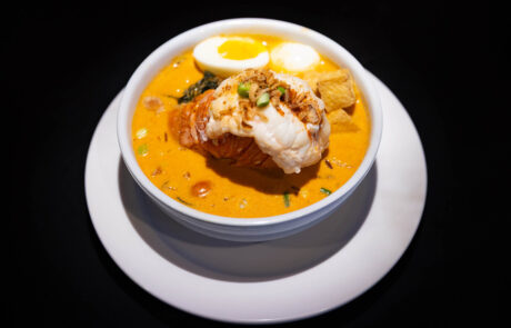 Spicy Coconut Noodle Soup with Seafood